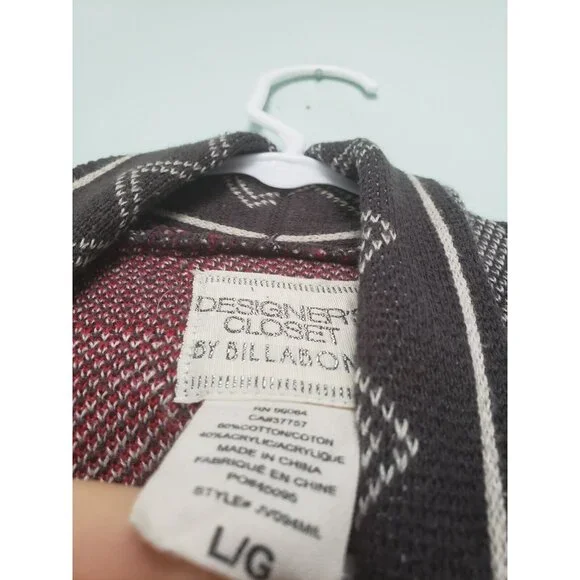 Designer's Closet Billabong Womens L Duster Cardigan Open Front Aztec Red Gray - Picture 5 of 5